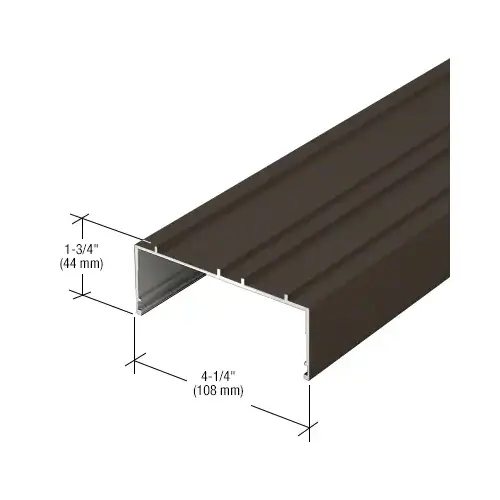 Bronze Black Anodized Stacking Head and Sill Channel - 24'-2" Stock Length Bronze Black Anodized Stacking Head and Sill Channel - 24'-2" Stock Length