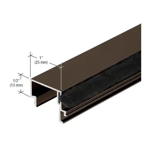 Snap-In Door Stop with Weatherstrip, Dark Bronze/Black Anodized Class 1 - 21'-2"
