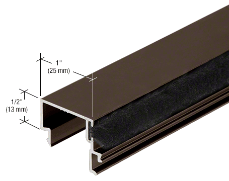 CRL-U.S. Aluminum DS04722 Snap-In Door Stop with Weatherstrip, Dark Bronze/Black Anodized Class 1 - 21'-2" Stock Length