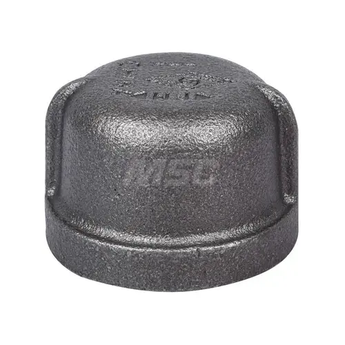 Black End Cap: 1", Threaded