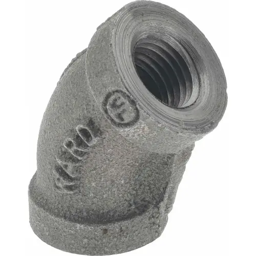 Black 45 degree Elbow: 1/4", Threaded Black 45 degree Elbow: 1/4", Threaded