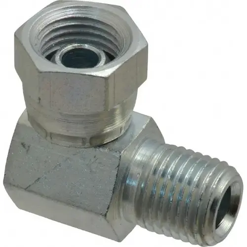 Industrial Pipe 90 degree Elbow Adapter: 1/4-18 Female Thread, 1/4-18 Male Thread, FNPSM x MNPT