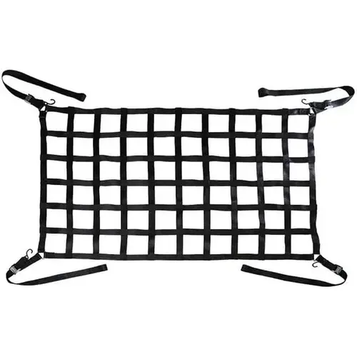 Cargo Handling, Control Devices; Product Type: Cargo Net ; Material: Polyester ; Net Material: Polyester ; Cargo Net Shape: Rectangle ; Hook Material: Plastic ; Color: Black