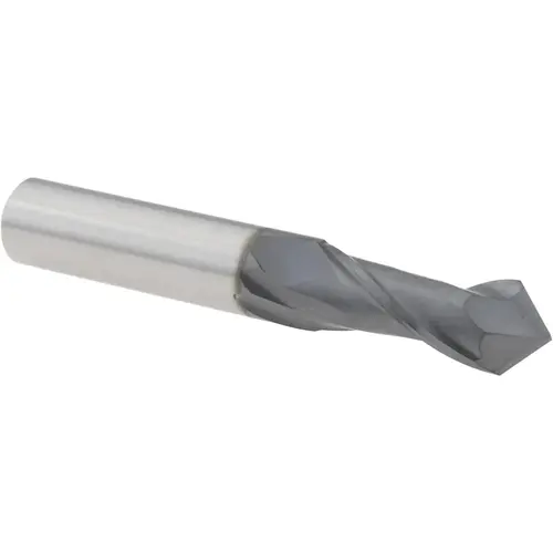 Drill Mill: 3/8" Dia, 1" LOC, 2 Flutes, 90 degree Point, Solid Carbide AlTiN Drill Mill: 3/8" Dia, 1" LOC, 2 Flutes, 90 degree Point, Solid Carbide AlTiN