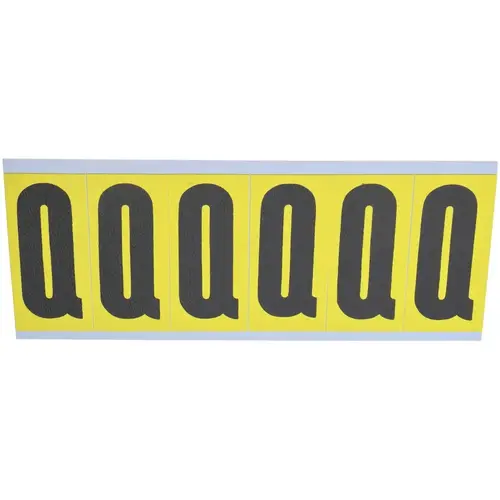Number & Letter Label: "Q", Rectangle, 1.5" Wide
