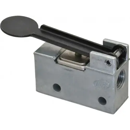 Mechanically Operated Valve: 3-Way, Fingertip Lever Actuator, 1/8" Inlet, 2 Position Mechanically Operated Valve: 3-Way, Fingertip Lever Actuator, 1/8" Inlet, 2 Position