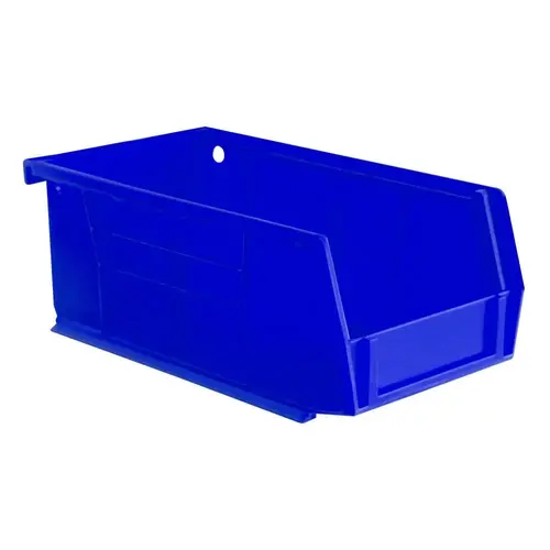 Plastic Hang & Stack Bin: Blue Plastic Hang & Stack Bin: Blue