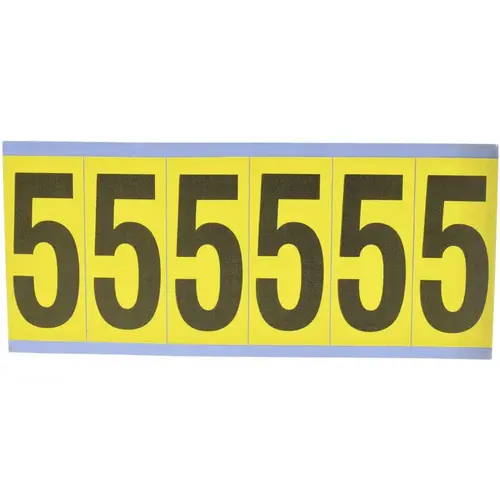 Number & Letter Label: "5", Rectangle, 1.5" Wide Number & Letter Label: "5", Rectangle, 1.5" Wide