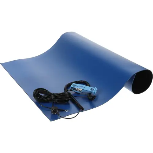Anti-Static Table Mat: Rubber, 6 ft OAL, 3 ft OAW, 0.08" Thick Anti-Static Table Mat: Rubber, 6 ft OAL, 3 ft OAW, 0.08" Thick