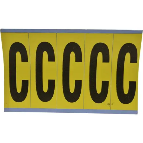 Number & Letter Label: "C", Rectangle, 1.75" Wide, 5" High Number & Letter Label: "C", Rectangle, 1.75" Wide, 5" High