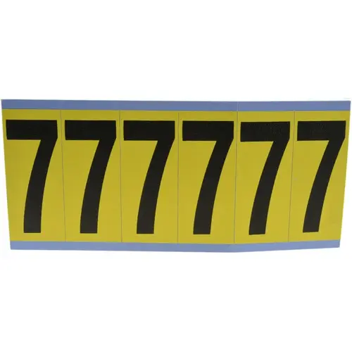 Number & Letter Label: "7", Rectangle, 1.5" Wide
