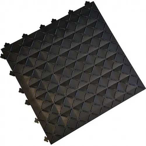 Anti-Fatigue Modular Tile Mat: Dry Environment, 18" Length, 18" Wide, 1" Thick, Black Anti-Fatigue Modular Tile Mat: Dry Environment, 18" Length, 18" Wide, 1" Thick, Black