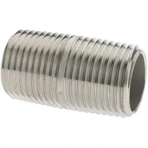 Stainless Steel Pipe Nipple: 1/2" Pipe, Grade 316 & 316L Stainless Steel Pipe Nipple: 1/2" Pipe, Grade 316 & 316L