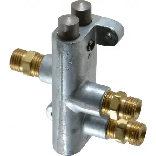 Mechanically Operated Valve: 4-Way, Plunger Button/Spring Actuator, 1/4" Inlet, 1/4" Outlet, 4 Position