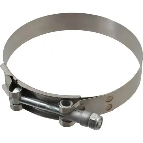 T-Bolt Band Clamp: 4.02 to 4.31" Hose, 3/4" Wide, Stainless Steel T-Bolt Band Clamp: 4.02 to 4.31" Hose, 3/4" Wide, Stainless Steel