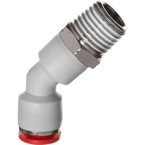 Push-to-Connect Tube Fitting: Male 45 degree Elbow, 1/4" OD