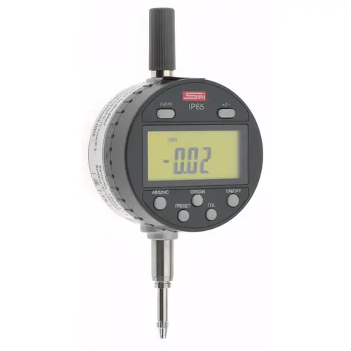 Electronic Drop Indicator: 0.00 mm Min, 1/2" Max, 0.000800" Accuracy, Center Lug Flat Back Electronic Drop Indicator: 0.00 mm Min, 1/2" Max, 0.000800" Accuracy, Center Lug Flat Back