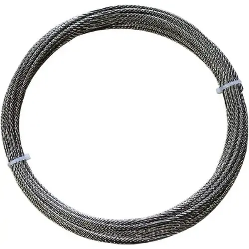 50 ft Long, 1/4" x 1/4" Diam, Stainless Steel Wire Rope