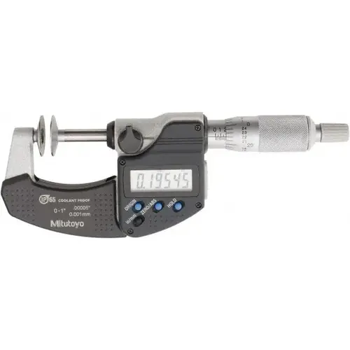 0 to 1 Inch, Ratchet Stop Thimble, IP65 Water Resistance, Electronic Disc Micrometer 0 to 1 Inch, Ratchet Stop Thimble, IP65 Water Resistance, Electronic Disc Micrometer