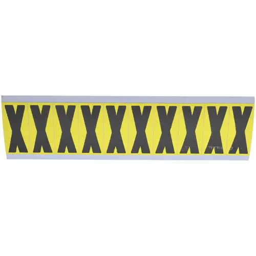 Number & Letter Label: "X", Rectangle, 1" Wide Number & Letter Label: "X", Rectangle, 1" Wide