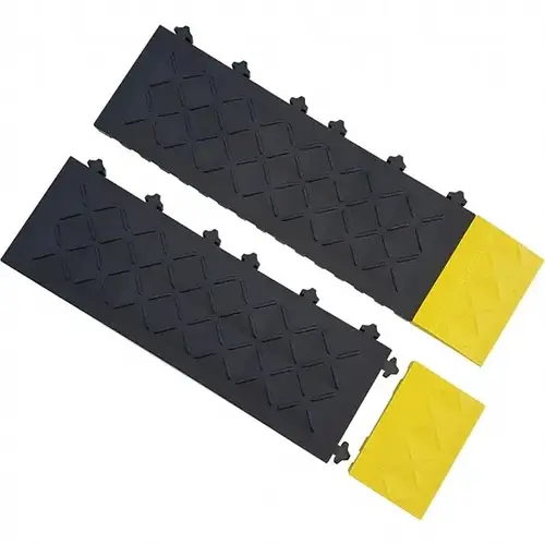 Anti-Fatigue Modular Tile Mat: Dry Environment, 6" Length, 4" Wide, 1" Thick, Yellow