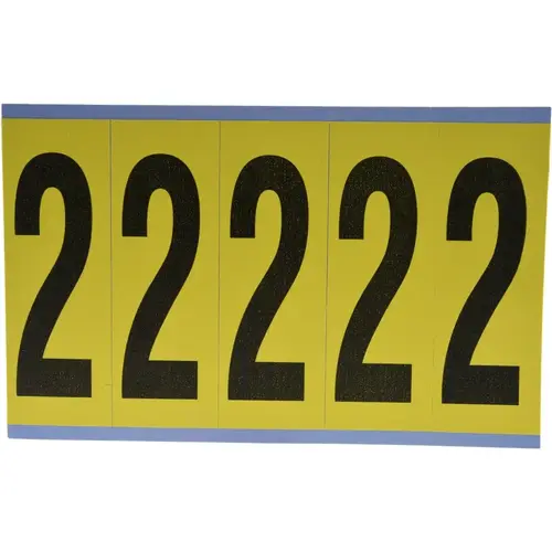 Number & Letter Label: "2", Rectangle, 1.75" Wide, 5" High Number & Letter Label: "2", Rectangle, 1.75" Wide, 5" High
