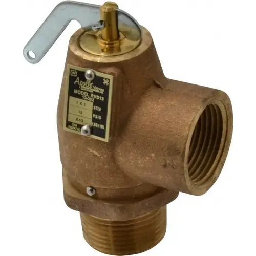 ASME Low Pressure Steam Heating Relief Valve: 1" Inlet, 15 Max psi