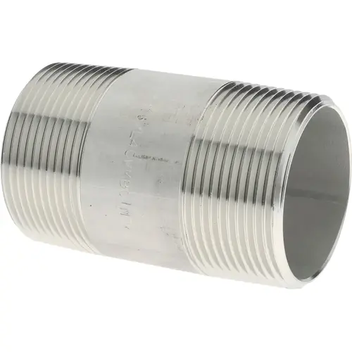 Stainless Steel Pipe Nipple: 1-1/2" Pipe, Grade 316 & 316L