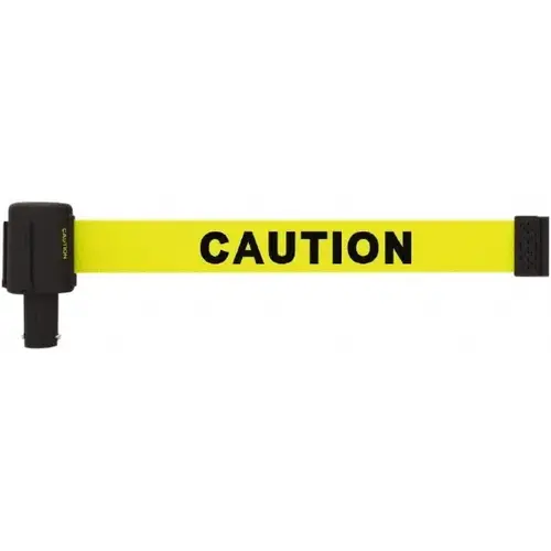 Wall-Mount Retractable Belt Barrier: Yellow Wall-Mount Retractable Belt Barrier: Yellow