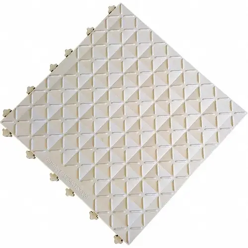 Anti-Fatigue Modular Tile Mat: Dry Environment, 18" Length, 18" Wide, 1" Thick, White