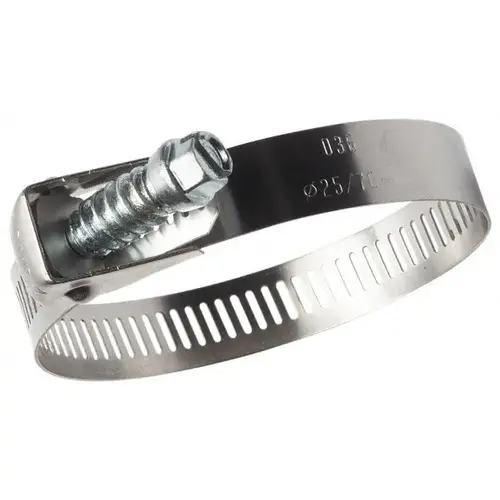 Worm Gear Clamp: SAE 128, 1-3/4 to 8-9/16" Dia, Stainless Steel Band Worm Gear Clamp: SAE 128, 1-3/4 to 8-9/16" Dia, Stainless Steel Band