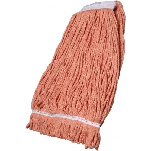 Wet Mop Loop: Clamp Jaw, Medium, Orange Mop, Blended Fiber