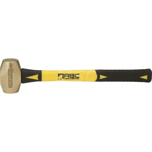 3 lb Brass Striking Hammer, Non-Sparking, Non-Marring 1-5/8 Face Diam, 3-1/2 Head Length, 16 OAL, 14 Fiberglass Handle, Double Faced 3 lb Brass Striking Hammer, Non-Sparking, Non-Marring 1-5/8 Face Diam, 3-1/2 Head Length, 16 OAL, 14 Fiberglass Handle, Double Faced