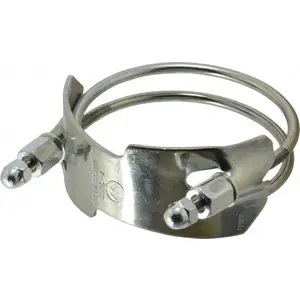 KURIYAMA OF AMERICA INC SDBC-4 Single Bolt Clamp & Spiral Double Bolt Hose Clamp: 4" Hose, Plated Steel