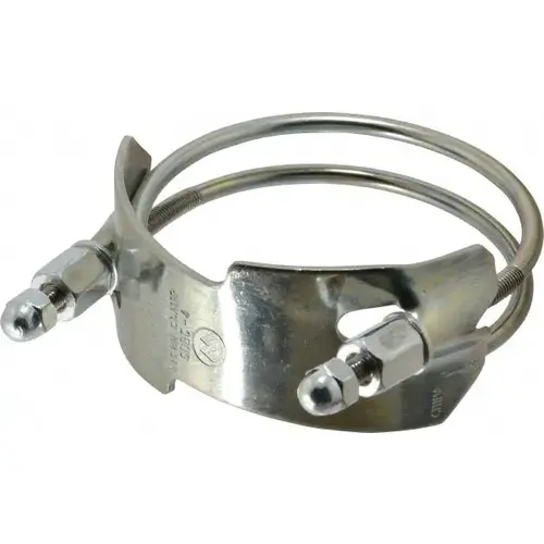 Single Bolt Clamp & Spiral Double Bolt Hose Clamp: 4" Hose, Plated Steel