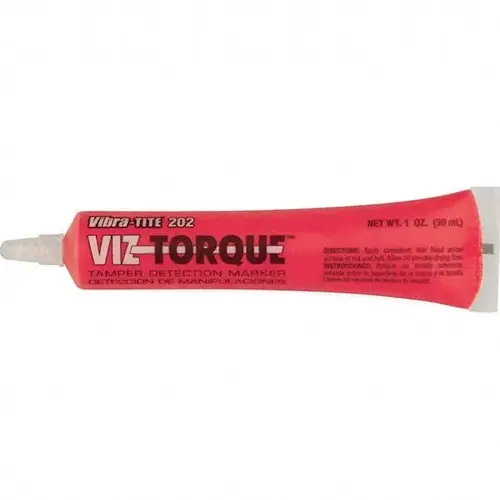 Visual Vibratory Indicator Marker: Red, Tamperproof, Squeeze Tube Point