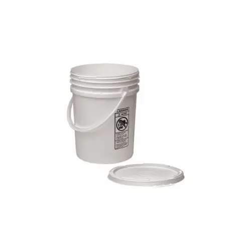 5.5 Gallon Closure Capacity, Screw On Closure, White Drum Pail