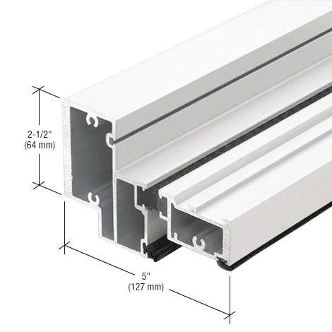 CRL-U.S. Aluminum BT86752 Transom Header Bar for Surface Closers, Thermally Improved, White KYNAR Paint, 24'-2" Stock Length