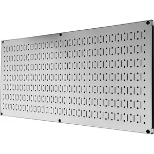 Wall Control 30-HP-1632 GV Includes: (1) 16in Tall x 32in Wide Horizontal Galvanized Metal Pegboard Tool Board Panel Mounting Hardware and Instructions Included. Mounting hardware consists of (6) #12 Screws & (6) Drywall Anchors *For mounting into concrete, we would recommend us