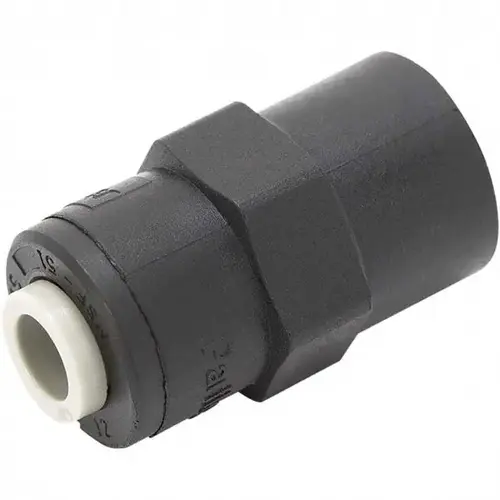 Push-To-Connect Tube Fitting: Faucet Adapter, 3/8 x 7/16-20" OD Push-To-Connect Tube Fitting: Faucet Adapter, 3/8 x 7/16-20" OD