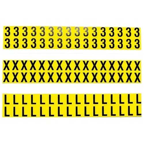 Number & Letter Label: "V", Rectangle, 0.5625" Wide