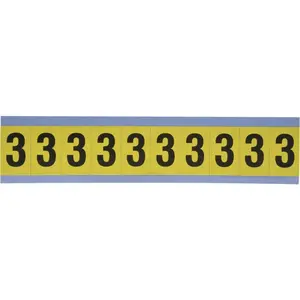 STRANCO SB4-3 Number & Letter Label: "3", Rectangle, 0.875" Wide
