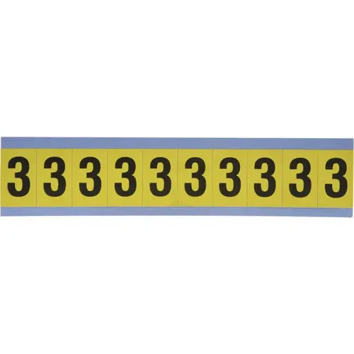 Number & Letter Label: "3", Rectangle, 0.875" Wide