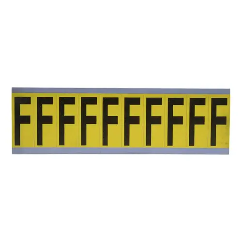 Number & Letter Label: "F", Rectangle, 1" Wide