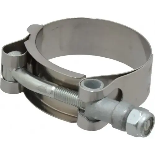 T-Bolt Band Clamp: 1.72 to 1.94" Hose, 3/4" Wide, Stainless Steel