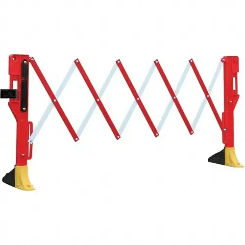 Barrier: 39" High, Polyethylene Frame, Red & White