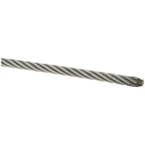 Loos & Co. GF25079 1/4" Diam, Galvanized Steel Wire Rope, Priced as 1 ft Increments, 1,000 ft Total Coil Length