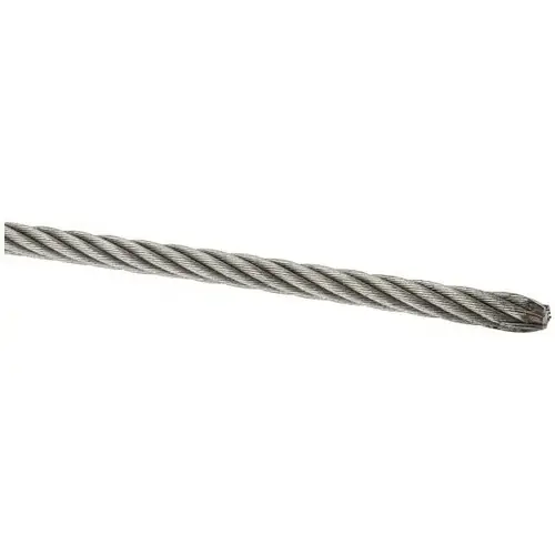 1/4" Diam, Galvanized Steel Wire Rope, Priced as 1 ft Increments, 1,000 ft Total Coil Length