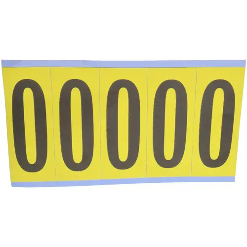 Number & Letter Label: "0", Rectangle, 1.75" Wide, 5" High Number & Letter Label: "0", Rectangle, 1.75" Wide, 5" High
