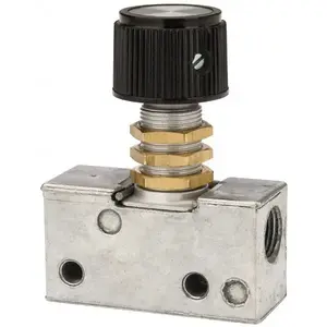 Ingersoll-Rand 224-C Mechanically Operated Valve: 3-Way, Panel Button Actuator, 1/8" Inlet, 2 Position